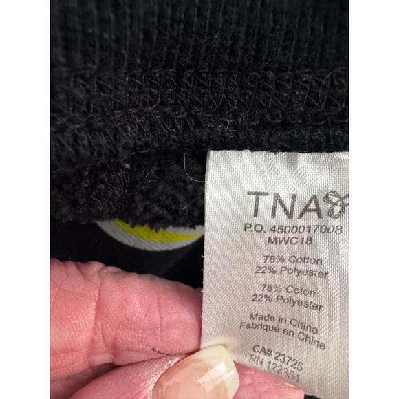 TNA Black & Multi Zipup Hooded Graphic Print Casual Street Hoodie L Music y2k - Picture 4 of 10